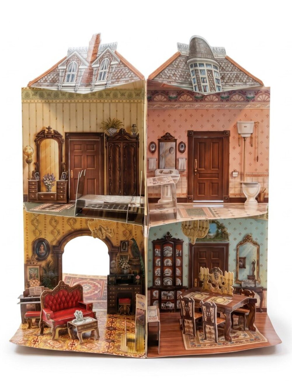 Vintage Met Museum Pop-Up Dollhouse Victorian 3D Carousel Book 1890 Decor